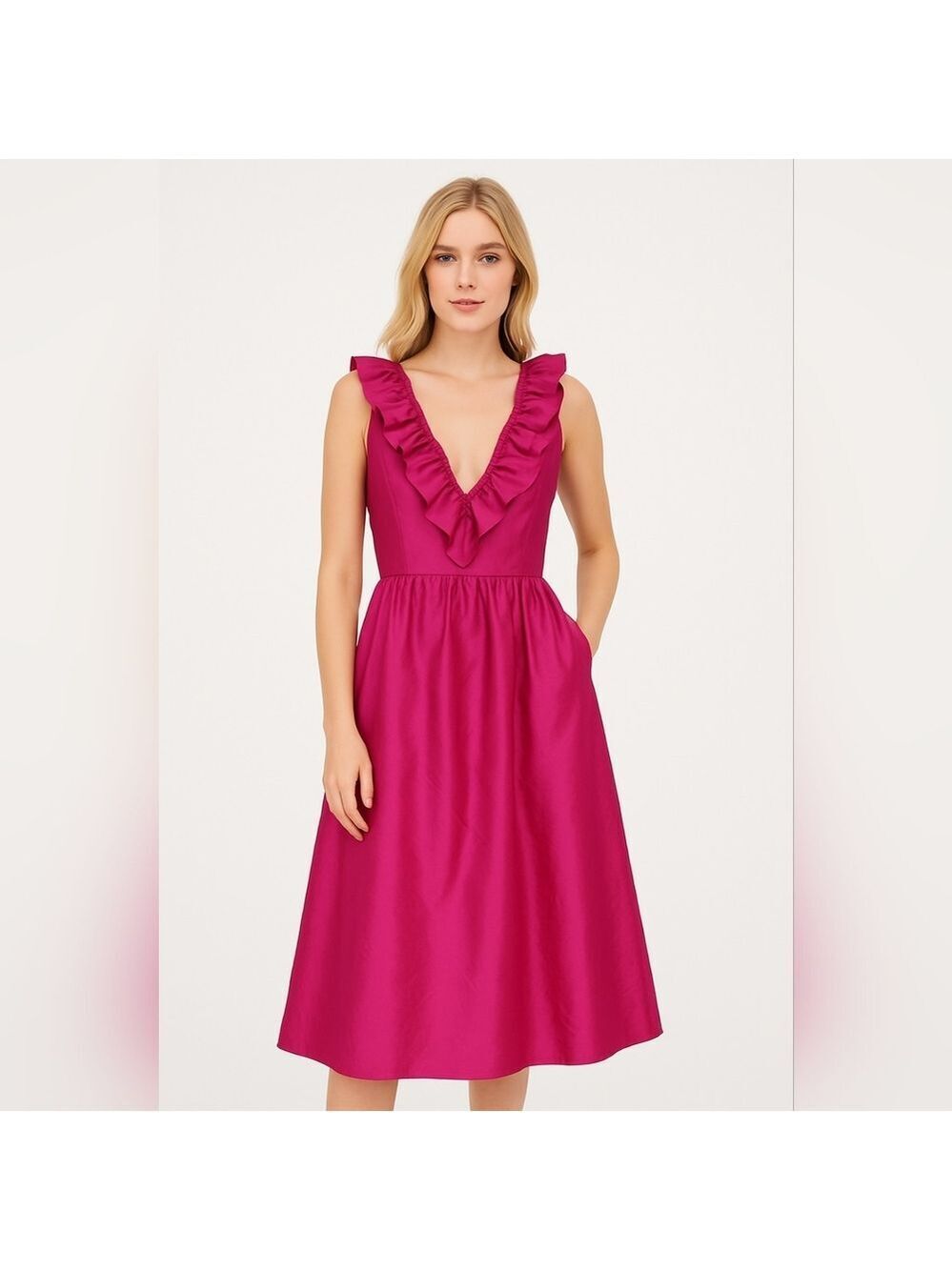 Nwot Topshop Fuchsia Ankle Lenght Dress
